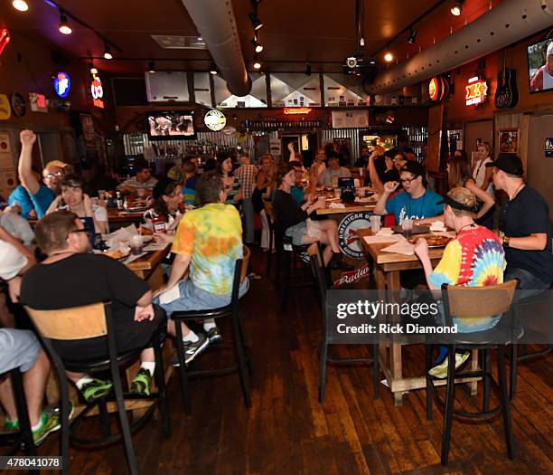 Campers attend ACM Lifting Lives Music Camp Karaoke Night With The Swon Brothers at Winners on June 21, 2015 in Nashville, Tennessee.