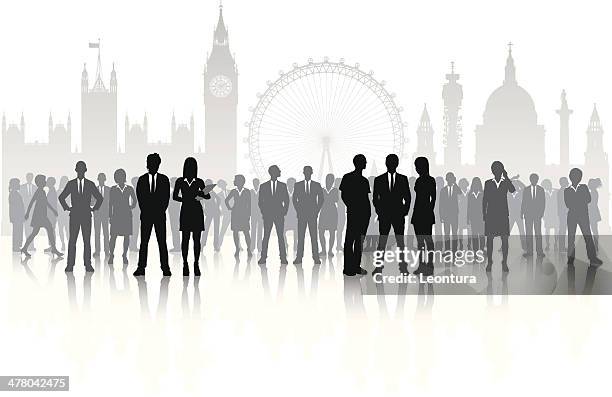 stockillustraties, clipart, cartoons en iconen met london (people and buildings are moveable and complete) - alleen volwassenen