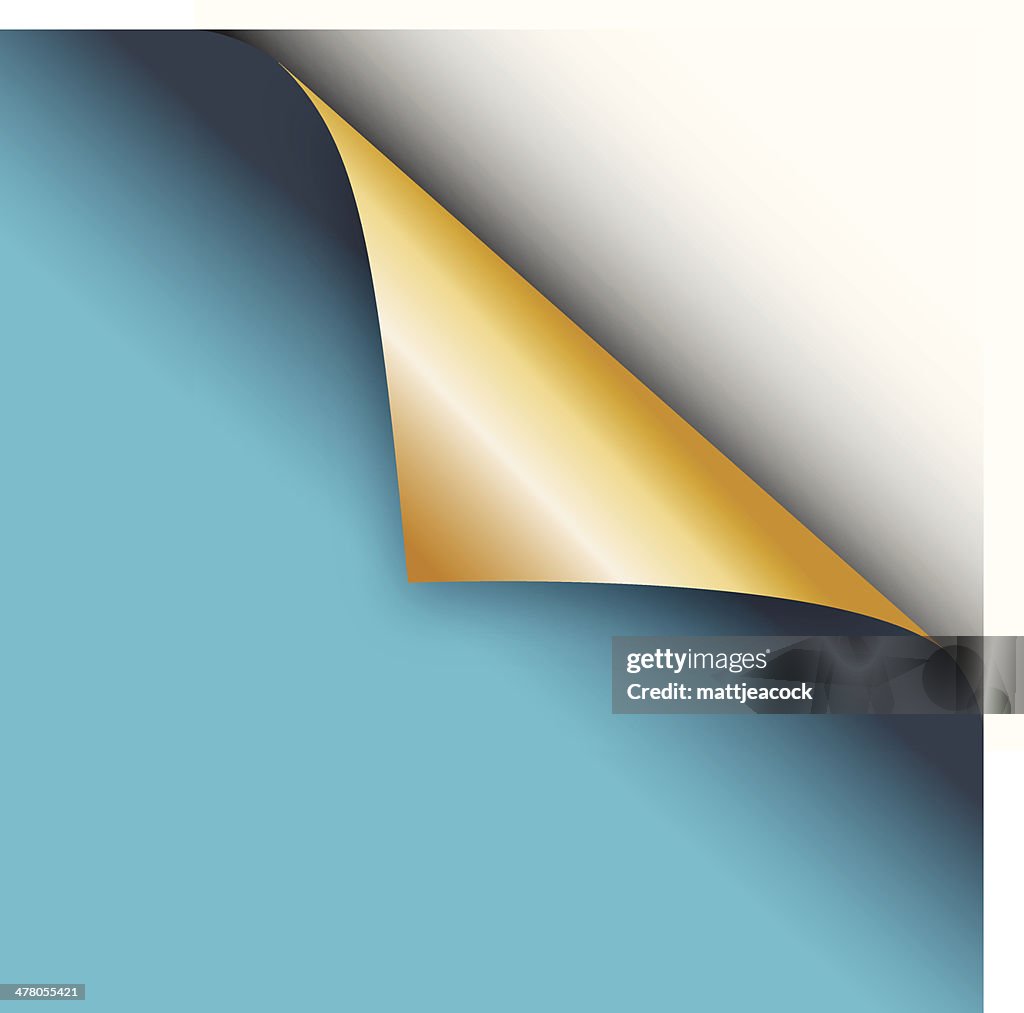 Corner page turn blue and gold