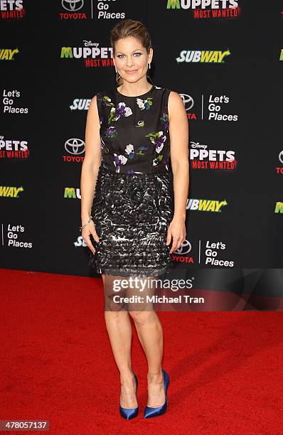 Candice Cameron Bure arrives at the Los Angeles premiere of "Muppets Most Wanted" held at the El Capitan Theatre on March 11, 2014 in Hollywood,...