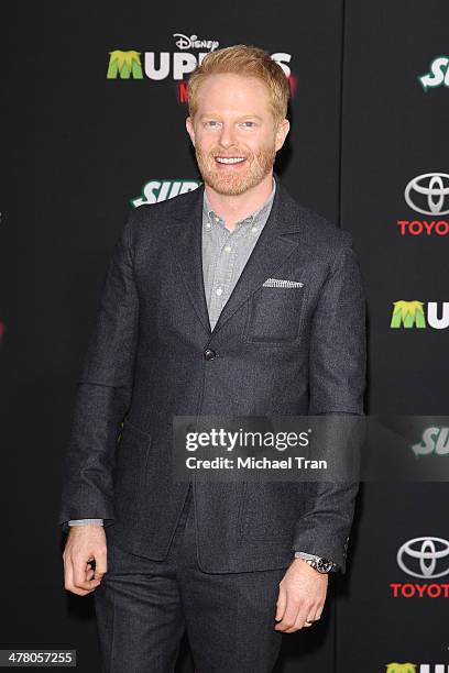 Jesse Tyler Ferguson arrives at the Los Angeles premiere of "Muppets Most Wanted" held at the El Capitan Theatre on March 11, 2014 in Hollywood,...