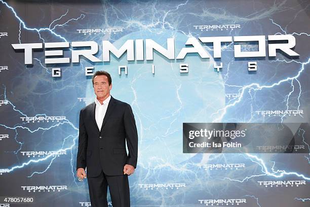 Arnold Schwarzenegger attends the European Premiere of 'Terminator: Genisys' at the CineStar Sony Center on June 21, 2015 in Berlin, Germany.