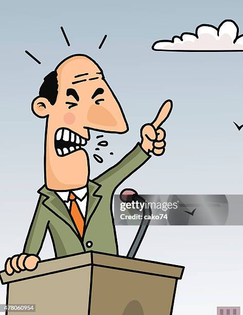 giving speech - tribune tower stock illustrations