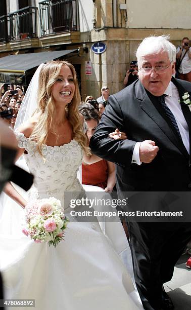 Maria Lorente attends her wedding with Juventus football player Fernando Llorente at Santa Maria del Coro Basilica on June 20, 2015 in San Sebastian,...