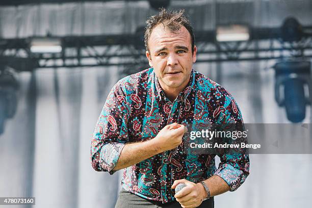 Samuel T. Herring of Future Islands performs on the main stage for Best Kept Secret Festival at Beekse Bergen on June 21, 2015 in Hilvarenbeek,...