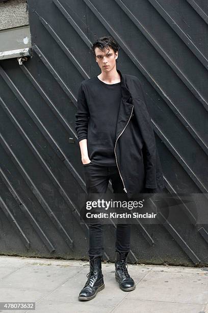 Model Vlad B on day 1 of London Collections: Men on June 12, 2015 in London, England.