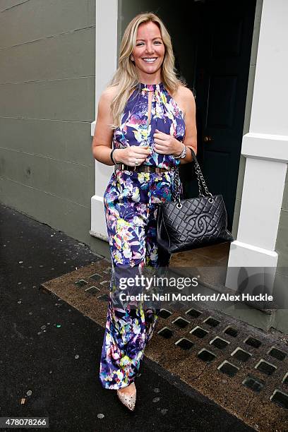 Michelle Mone seen leaving Soho House after speaking at the Kruger Cowne Breakfast Club briefing on June 22, 2015 in London, England. Photo by Neil...