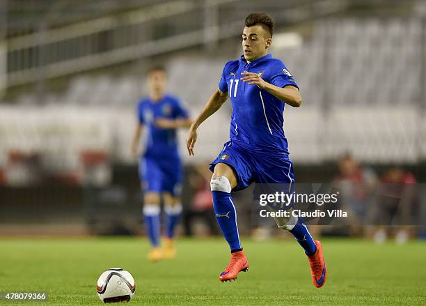 Stephan El Shaarawy of Italy in action during rhe UEFA Euro 2016 Qualifier between Croatia and Italy on June 12, 2015 in Split, Croatia.