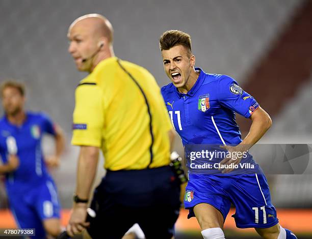 Stephan El Shaarawy of Italy reacts during rhe UEFA Euro 2016 Qualifier between Croatia and Italy on June 12, 2015 in Split, Croatia.