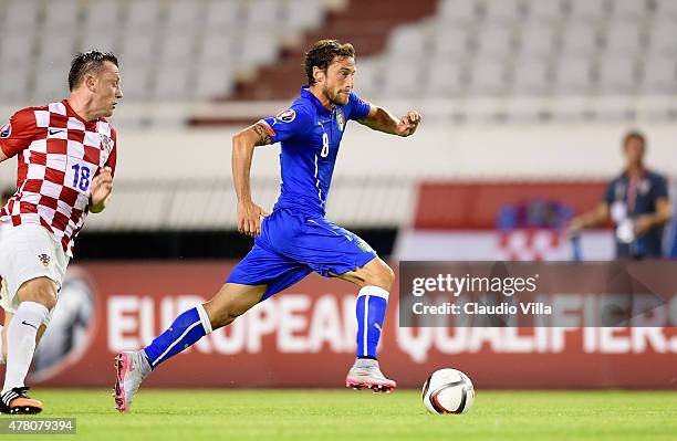Claudio Marchisio of Italy in action during the EURO 2016 Group H Qualifier between Croatia and Italy on June 12, 2015 in Split, Croatia.
