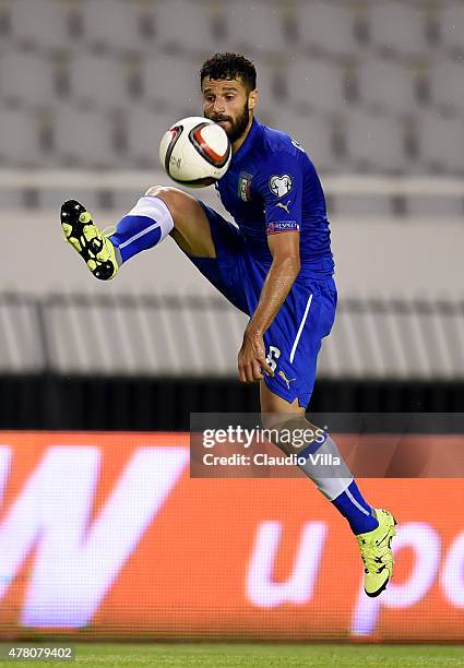 Antonio Candreva of Italy in action during the UEFA Euro 2016 Qualifier between Croatia and Italy on June 12, 2015 in Split, Croatia.