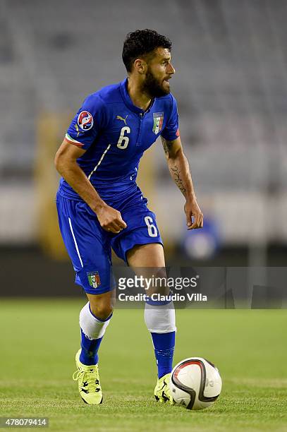 Antonio Candreva of Italy in action during the EURO 2016 Group H Qualifier between Croatia and Italy on June 12, 2015 in Split, Croatia.