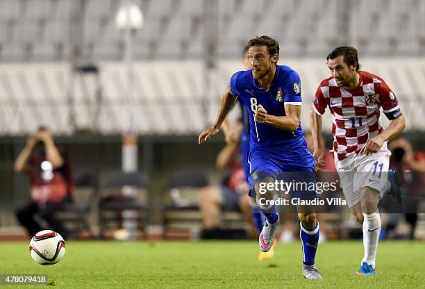 Claudio Marchisio of Italy in action during the EURO 2016 Group H Qualifier between Croatia and Italy on June 12, 2015 in Split, Croatia.