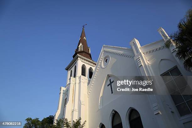 The Emanuel African Methodist Episcopal Church is seen after a mass shooting five days that killed nine people, on June 22, 2015. 21-year-old Dylann...