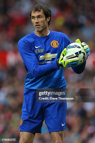 Raimond van der Gouw of Manchester United Legends during the Manchester United Foundation charity match between Manchester United Legends and Bayern...