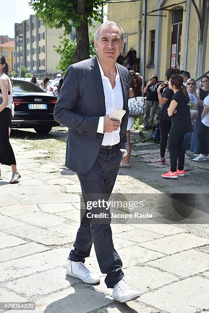 Carlo Capasa arrives at the Gucci show during the Milan Men's Fashion Week Spring/Summer 2016 on June 22, 2015 in Milan, Italy.