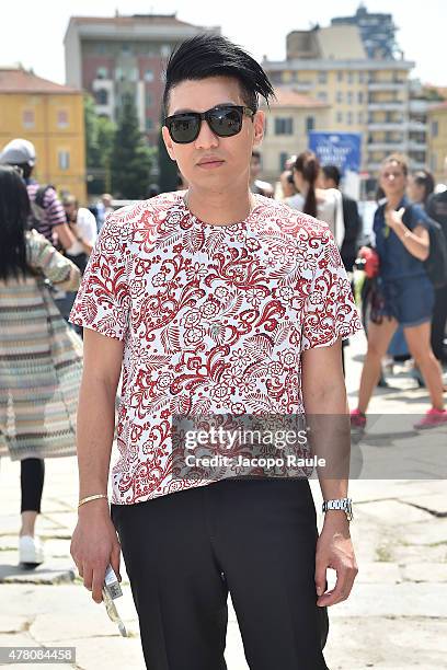 Bryan Boy arrives at the Gucci show during the Milan Men's Fashion Week Spring/Summer 2016 on June 22, 2015 in Milan, Italy.