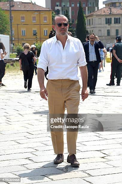 Robert Rabensteiner arrives at the Gucci show during the Milan Men's Fashion Week Spring/Summer 2016 on June 22, 2015 in Milan, Italy.