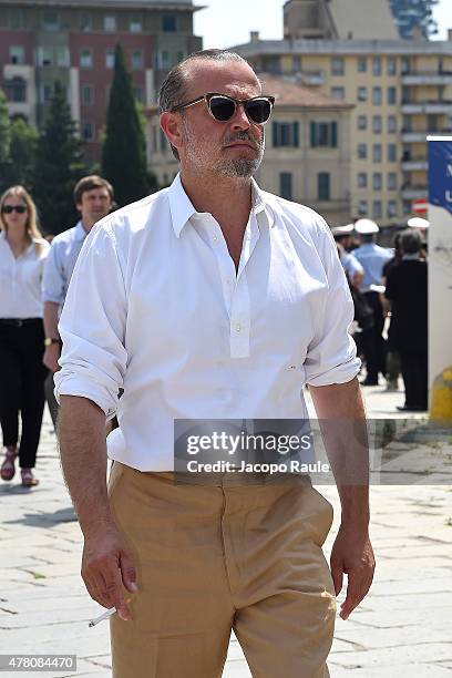 Robert Rabensteiner arrives at the Gucci show during the Milan Men's Fashion Week Spring/Summer 2016 on June 22, 2015 in Milan, Italy.