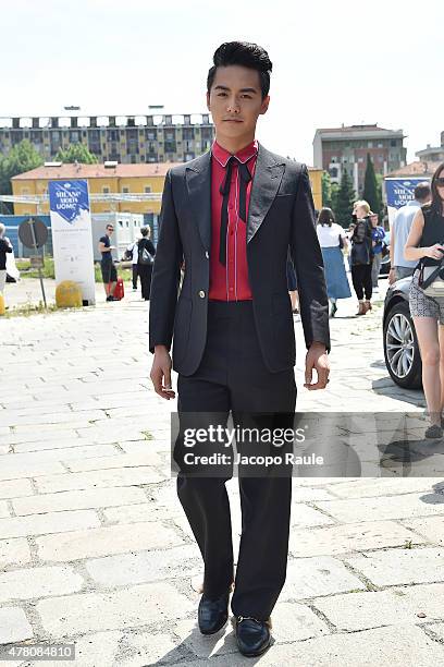 Ma Tian Yu arrives at the Gucci show during the Milan Men's Fashion Week Spring/Summer 2016 on June 22, 2015 in Milan, Italy.