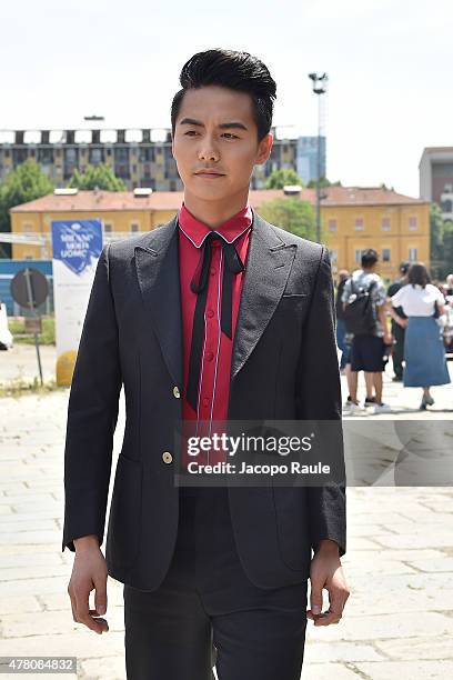 Ma Tian Yu arrives at the Gucci show during the Milan Men's Fashion Week Spring/Summer 2016 on June 22, 2015 in Milan, Italy.