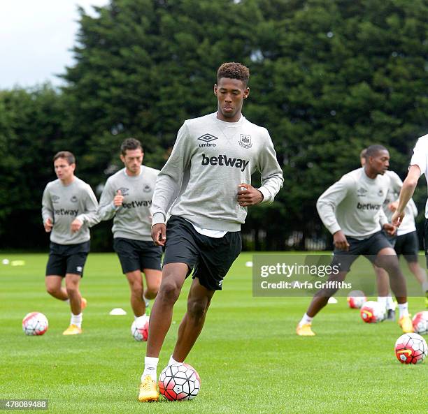 Reece Oxford during the first West Ham United training session of the pre-season at Chadwell Heath on June 22, 2015 in London, England.