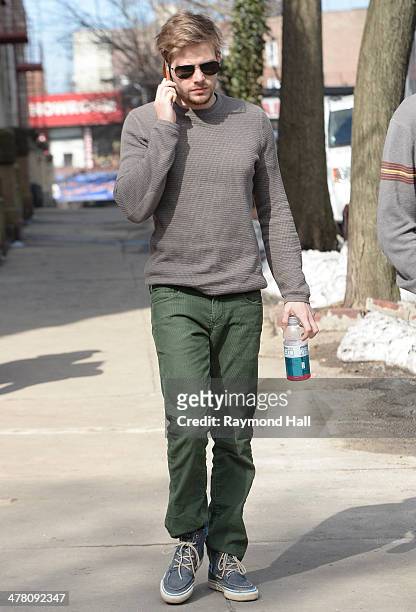 Actor Hunter Parrish seen on the set of 'Still Alice' on March 11, 2014 in New York City.