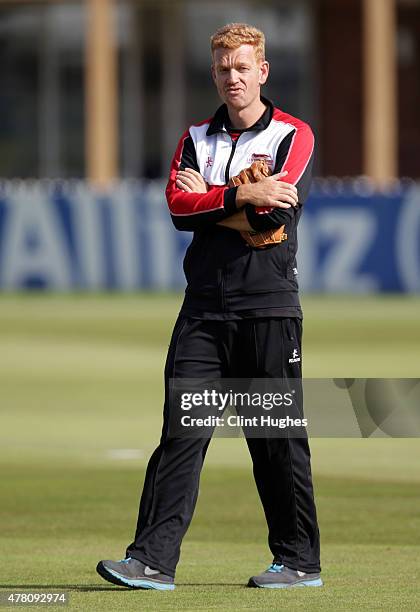 Andrew McDonald, Head Coach of Leicestershire Foxes during the Natwest T20 Blast match between Derbyshire Falcons and Leicestershire Foxes at the...