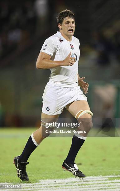 Charlie Ewels of England looks on during the World Rugby U20 Championship final match between England and New Zealand at Stadio Giovanni Zini on June...