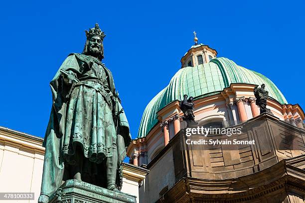 statue charles iv in knights of the cross square - 1848 stock pictures, royalty-free photos & images
