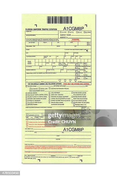 florida traffic ticket - parking ticket stock pictures, royalty-free photos & images