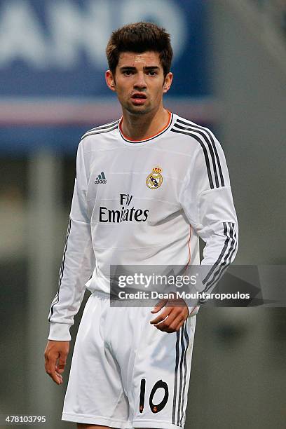 Enzo Fernandez of Real Madrid in action during the UEFA Youth League Quarter Final match between Paris Saint-Germain FC and Real Madrid at Stade...