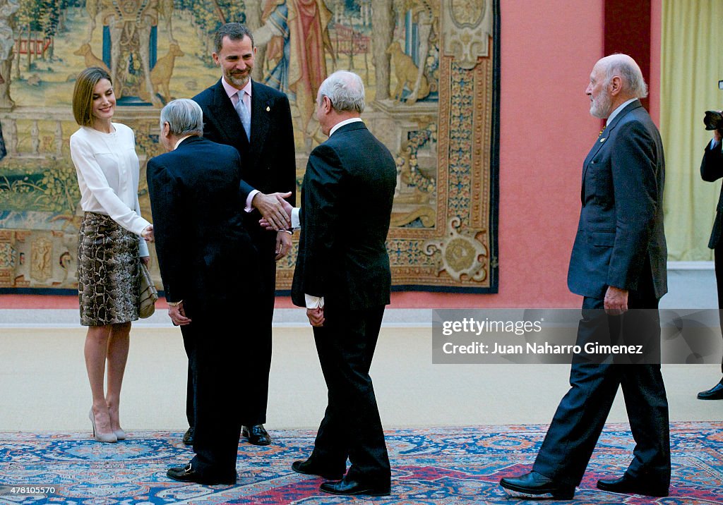 Spanish Royals Attend a Meeting With Members Of 'Princesa de Asturias' Foundation