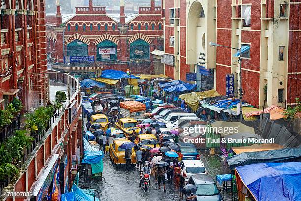 india, kolkata, chowringhee, around new market - bengala ocidental - fotografias e filmes do acervo