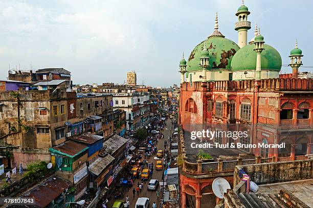 india, west bengal, kolkata, nakhoda mosque - indian city roads stock pictures, royalty-free photos & images