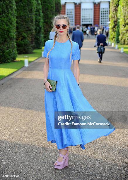 Laura Bailey attends the Vogue and Ralph Lauren Wimbledon party at The Orangery on June 22, 2015 in London, England.