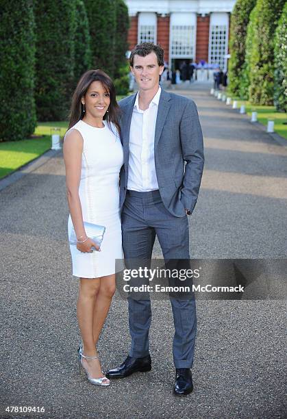 Jamie Murray and Alejandra Gutierrez attend the Vogue and Ralph Lauren Wimbledon party at The Orangery on June 22, 2015 in London, England.