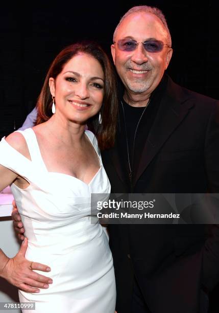 Gloria Estefan and Emilio Estefan attends "An Unbreakable Bond" premiere during the Miami International Film Festival at Gusman Center for the...