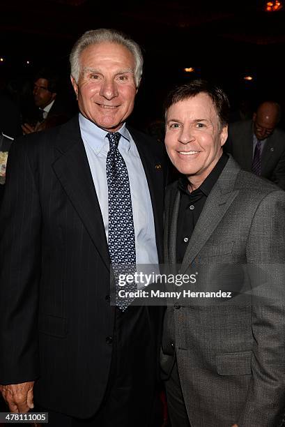 Nick Buoniconti and Bob Costas attends "An Unbreakable Bond" premiere during the Miami International Film Festival at Gusman Center for the...