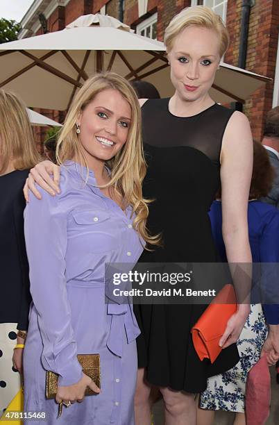 Lady Kitty Spencer and Gwendoline Christie attend The Ralph Lauren & Vogue Wimbledon Summer Cocktail Party hosted by Alexandra Shulman and Boris...