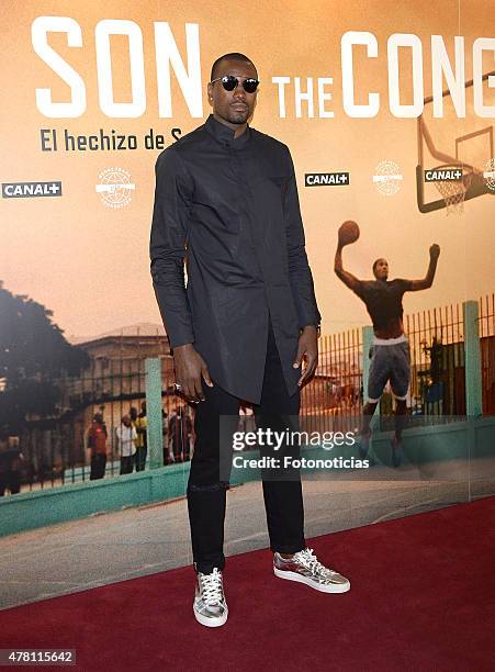 Serge Ibaka attends the 'Son of the Congo. El hechizo de Serge Ibaka' documentary presentation at Callao City Lights Cinema on June 22, 2015 in...