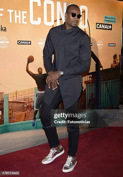 Serge Ibaka attends the 'Son of the Congo. El hechizo de Serge Ibaka' documentary presentation at Callao City Lights Cinema on June 22, 2015 in...