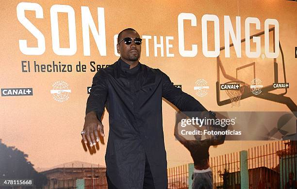 Serge Ibaka attends the 'Son of the Congo. El hechizo de Serge Ibaka' documentary presentation at Callao City Lights Cinema on June 22, 2015 in...