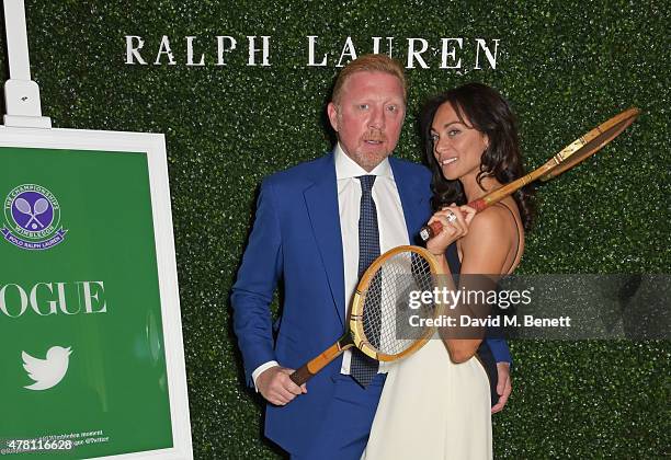 Boris Becker and Lilly Becker attend The Ralph Lauren & Vogue Wimbledon Summer Cocktail Party hosted by Alexandra Shulman and Boris Becker at The...