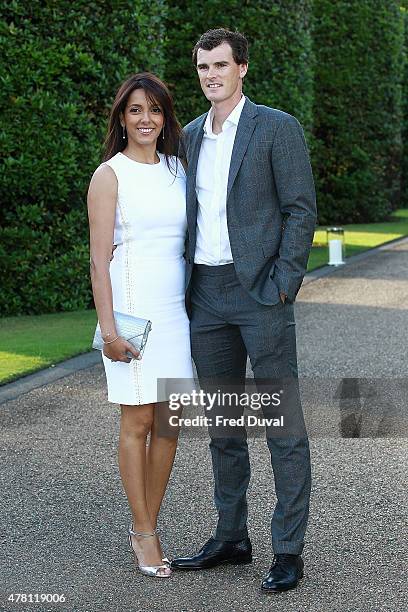 Jamie Murray and Alejandra Gutierrez attend the Vogue and Ralph Lauren Wimbledon party at The Orangery on June 22, 2015 in London, England.