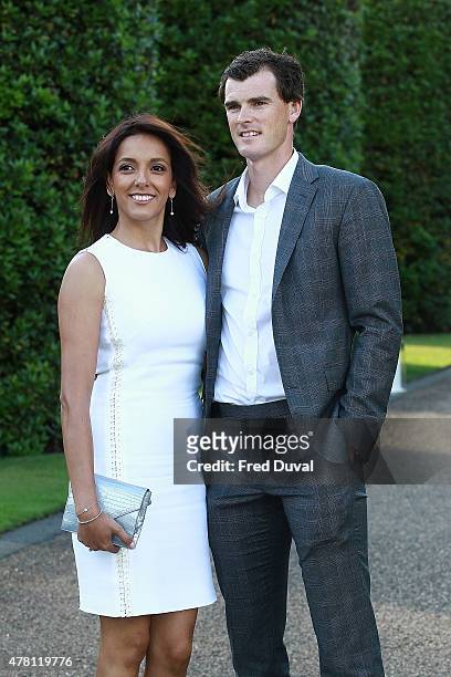 Jamie Murray and Alejandra Gutierrez attend the Vogue and Ralph Lauren Wimbledon party at The Orangery on June 22, 2015 in London, England.