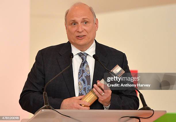 Winner of the Design of the Year 2015 and Product Design of the Year, Tony Bahinski during the Designs of the Year Awards held at the Design Museum...