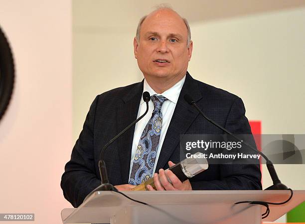 Winner of the Design of the Year 2015 and Product Design of the Year, Tony Bahinski during the Designs of the Year Awards held at the Design Museum...