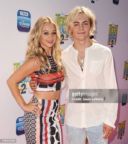 Actress Mollee Gray and actor Ross Lynch attend the premiere of "Teen Beach 2" at Walt Disney Studios on June 22, 2015 in Burbank, California.