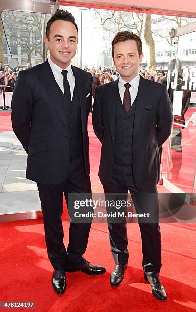 Anthony McPartlin and Declan Donnelly aka Ant and Dec attend The Prince's Trust & Samsung Celebrate Success Awards at Odeon Leicester Square on March...